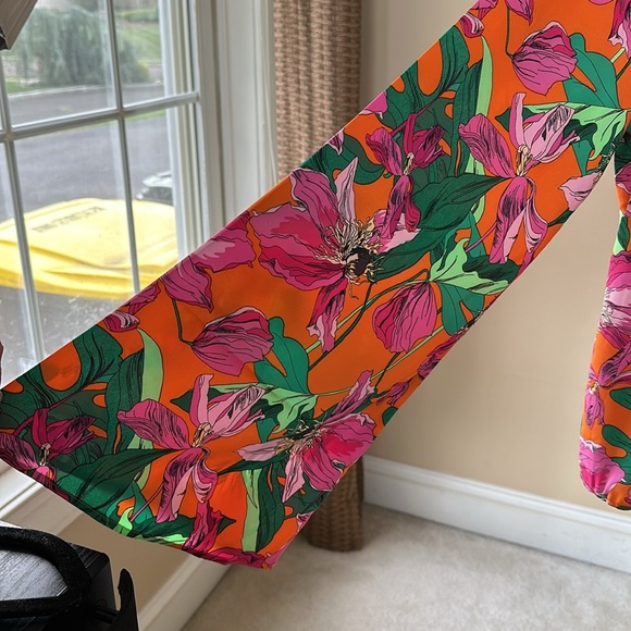 Express Floral V-neck Kimono Sleeve Double Tie Front Top - Picture 11 of 15